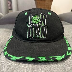 Air Jordan Hat Black Green Mad as a Mars Hare Jumpman Strap Back hat